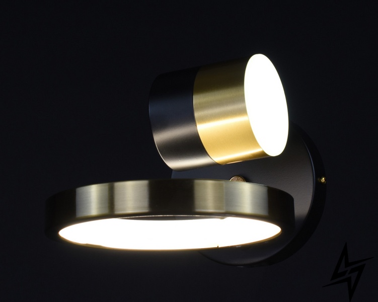 Бра настінна LED L23-36275 Чорний B18-bk-ab-k фото наживо, фото в дизайні інтер'єру