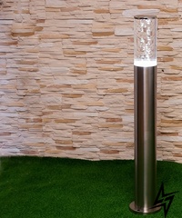Светодиодный светильник-столбик Bolard D23-31064 Хром DFC-1090/780H-HR фото в живую, фото в дизайне экстерьера