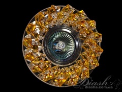Хрустальный точечный светильник D23-31803 Желтый 6691-MR16Y фото в живую, фото в дизайне интерьера