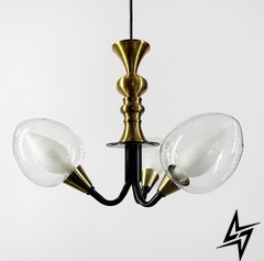 Классический подвесной светильник на 3 лампочки LE26233 35x35см Черный/Прозрачный ZL 1623/3 фото в живую, фото в дизайне интерьера