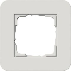 0211421 Рамка с антрацитовой подложкой E3 Светло-серый / Антрацит 1-постовая Gira