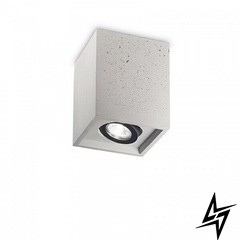 Точечный накладной светильник Ideal Lux Oak Pl1 Square Cemento 150475 13059 фото в живую, фото в дизайне интерьера