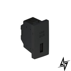 Розетка USB 1-мод Чёрный матовый 45437 SPM Efapel Quadro 45 фото