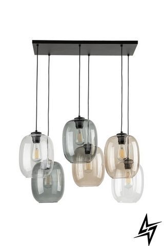 Люстра TK Lighting ELIO 5974 на 6 ламп E27 чорний прозорий і жовтий 130 &times; 70 &times; 40 см фото