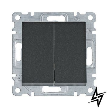 Вимикач кнопковий 2-кл. для серії Lumina чорний Hager WL0143 фото