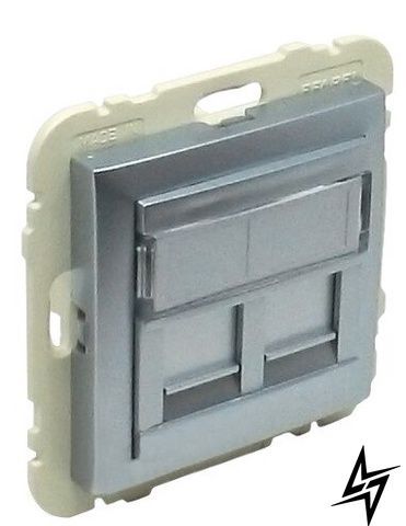 Механизм компьютерной розетки RJ45 Efapel 21975 TAL Logus 90, алюминий матовый фото