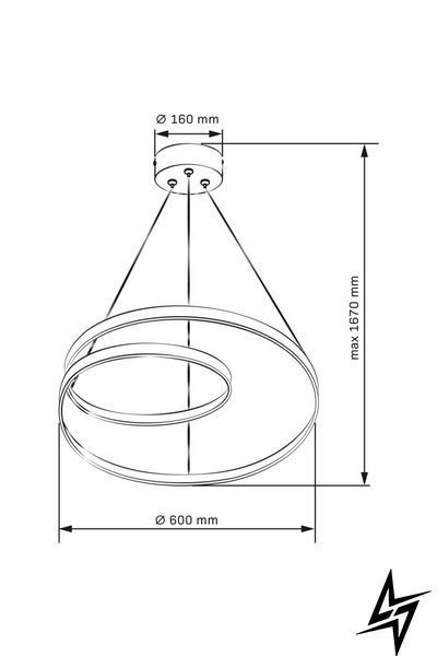 Люстра Goldlux Zefira 328175 LED 52 Вт, 4000 K, сіра, &Oslash;60 &times; 167 см фото
