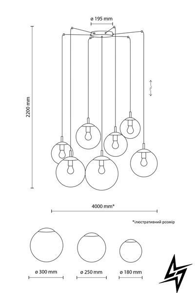 Люстра TK Lighting Esme 5385 чорна 7&times;E27 5385 фото