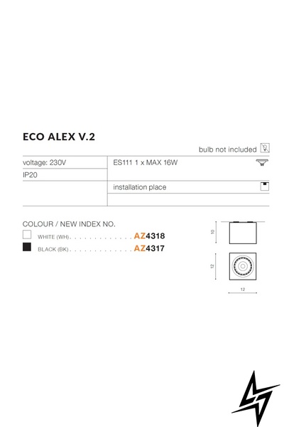 Точечный накладной светильник Azzardo Eco Alex AZ4317 50329 фото в живую, фото в дизайне интерьера