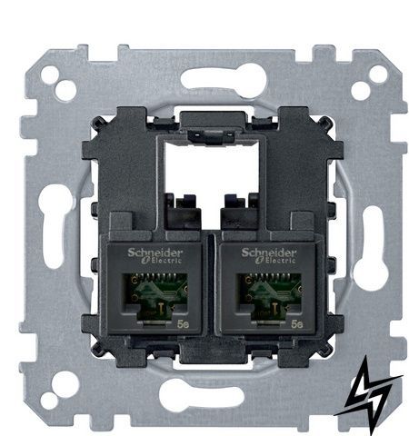 Механізм комп'ютерної розетки RJ-45 2-П cat 5e UTP Schneider Electric Merten MTN4575-0002 фото