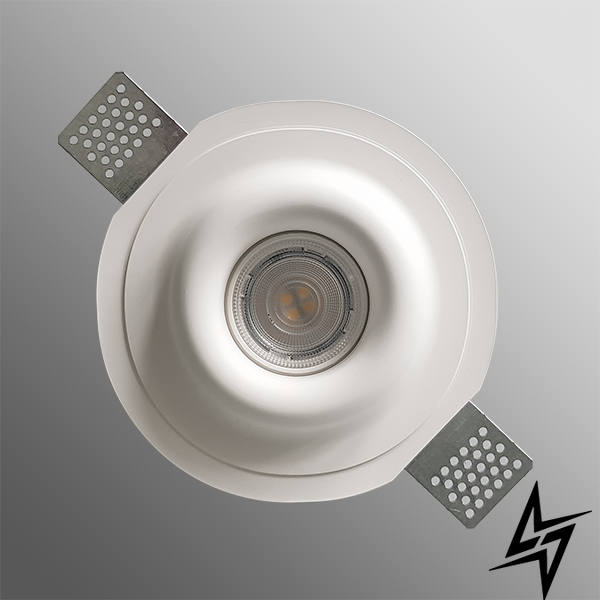 Гипсовый светильник встроенный круг 002 30375 CB 002 фото в живую, фото в дизайне интерьера