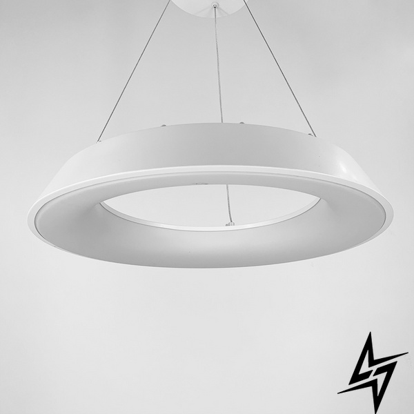 LED светильник круглый подвесной в белом корпусе LE41201 LED 55W 3000–4500–6000K 47x47см Белый 1015-500 P WT фото в живую, фото в дизайне интерьера