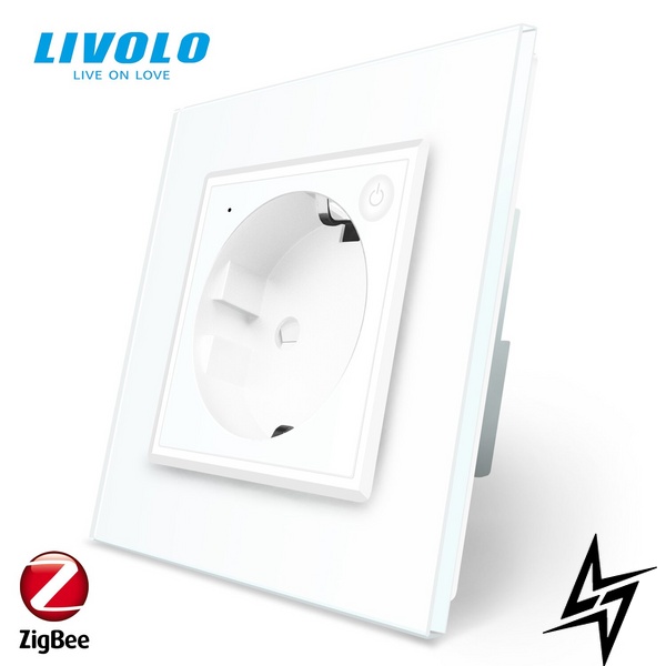 Розумна розетка ZigBee з заземленням Livolo білий (704000811) фото