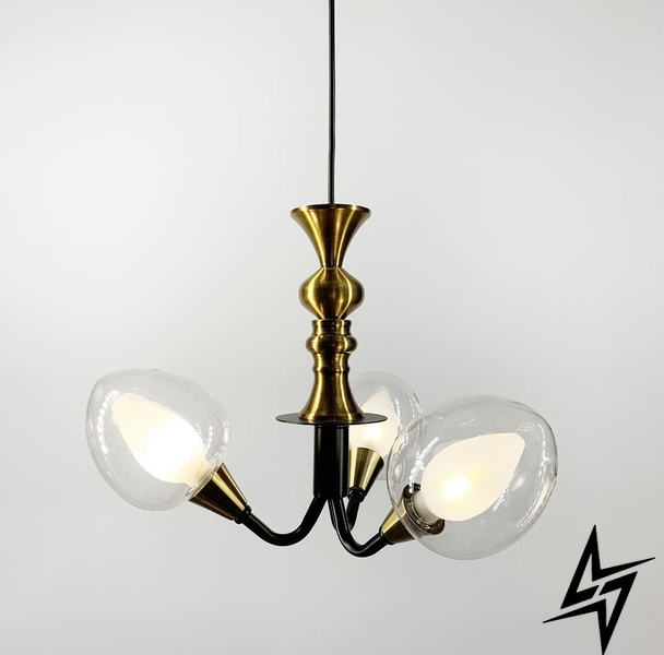 Классический подвесной светильник на 3 лампочки LE26233 35x35см Черный/Прозрачный ZL 1623/3 фото в живую, фото в дизайне интерьера