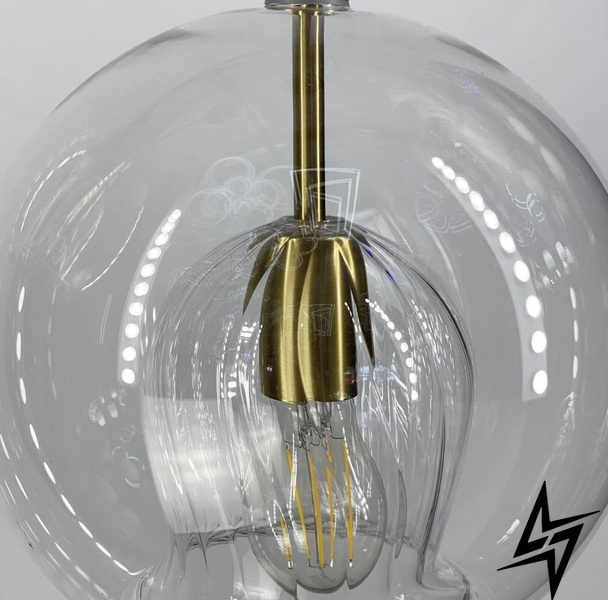 Подвесной светильник с прозрачным двойным плафоном LE26283 25x25см Прозрачный/Прозрачный AO 264 фото в живую, фото в дизайне интерьера