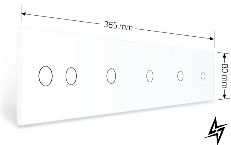 Сенсорная панель для выключателя 6 сенсоров (1-1-1-1-2) Livolo белый стекло (VL-P701/01/01/01/02-10W) фото