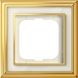 1754-0-4560 Рамка Dynasty Латунь полированная, белое стекло 1-постовая 2CKA001754A4560 ABB фото 1/2