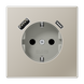 Розетка з USB SCHUKO 16А Нержавіюча сталь LS 990 Jung ES1520-15CA - зображення 2