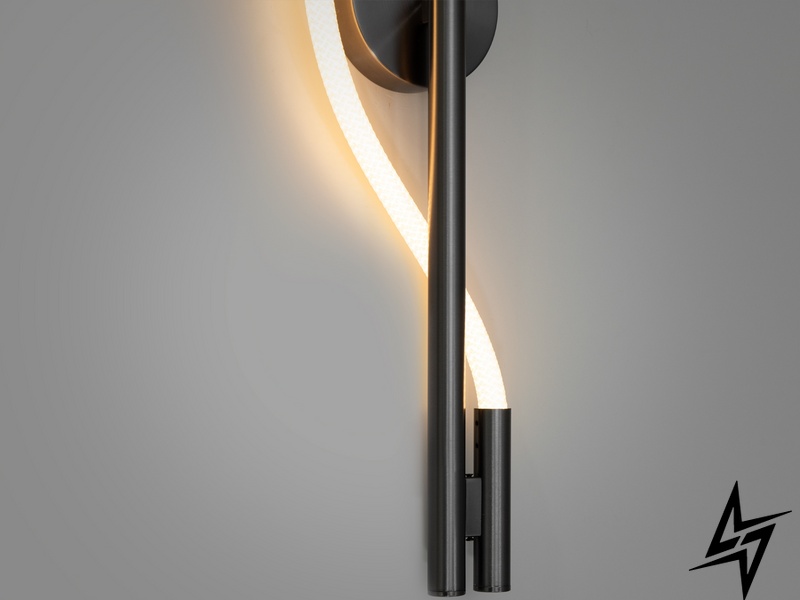 Современный светодиодный светильник шланг 14W Hoselight D23-31974 Хром/Черный 9607-BHR фото в живую, фото в дизайне интерьера