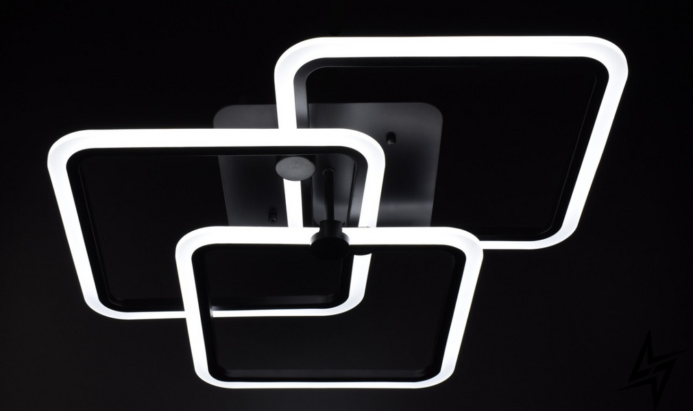 Люстра стельова LED з пультом L23-36876 Чорний A2503/3L-bk фото наживо, фото в дизайні інтер'єру