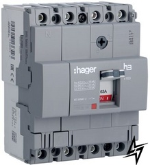 Автоматичний вимикач HDA064L x160 In = 63А 4P 18кА Hager фото