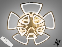Потолочная люстра с диммером и LED подсветкой цвет золото 240W D23-33045 Золото 8118/5+5G LED 3color dimmer фото в живую, фото в дизайне интерьера