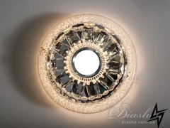 Хрустальный точечный светильник Diasha 23-31728 Прозрачный 20013-A-WH 16W фото в живую, фото в дизайне интерьера