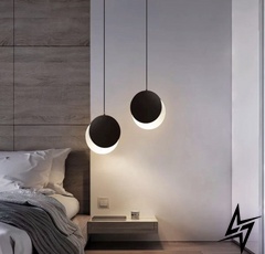 Современный подвесной светильник как лунное затмение LE25519 LED 5W 4000K 28x32см Черный SA 26 BK фото в живую, фото в дизайне интерьера