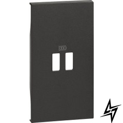 Лицьова панель для зарядних пристроїв USB (2-мод.) Bticino LIVING NOW колір чорний KG12C фото