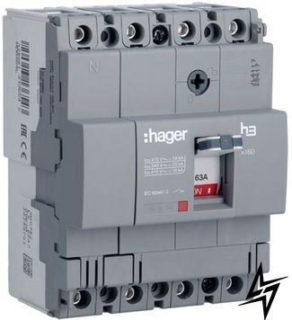 Автоматический выключатель HDA064L x160 In=63А 4P 18кА Hager фото