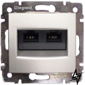 770247 Valena Розетка 2хRJ45 UTP кат.6 с захватами алюминий Legrand фото
