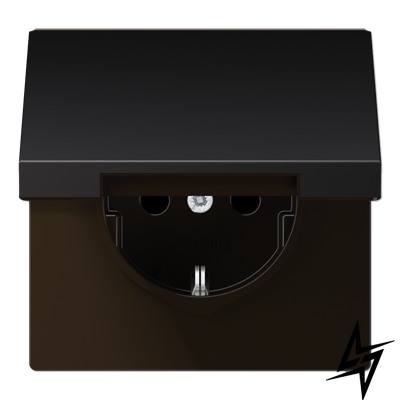Розетка SCHUKO с заземлением и крышкой JUNG AL1520KLD LS 990 16 А, dark фото