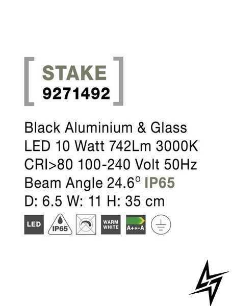 Грунтовый светильник Nova Luce Stake 9271492 черный 10 Вт 2700 K IP65 9271492 фото