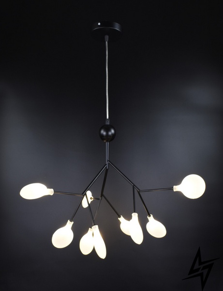 Потолочная люстра на 9 лампочек L23-37276 Черный H686/9P-bk-fr фото в живую, фото в дизайне интерьера
