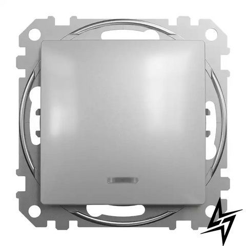 1-клавішний перехресний вимикач із підсвіткою Schneider Electric SDD113107L Sedna Design, 10 А, алюміній, глянцевий, IP20 SDD113107L фото