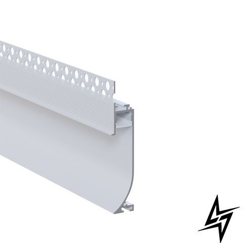 LED профиль "скрытый плинтус" под шпаклевку с рассеивателем PC Kloodi KLP6518TR_3 серебро, 3 м KLP6518TR_3 фото