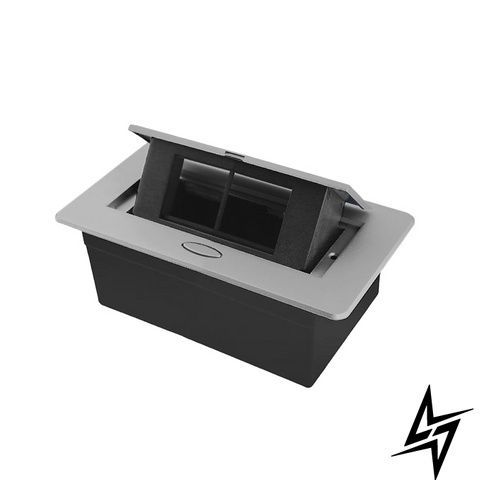 Пустой выдвижной люк для розеток на 2 модуля с плавным открытием Livolo серый (M4 silver) VL-SHS012-I фото