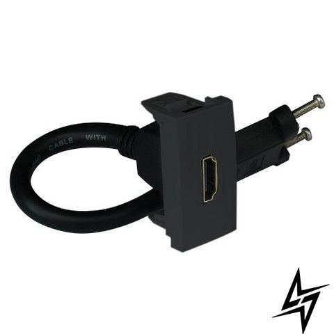 HDMI-розетка Efapel 45435 SPM Quadro 45, чорний матовий фото