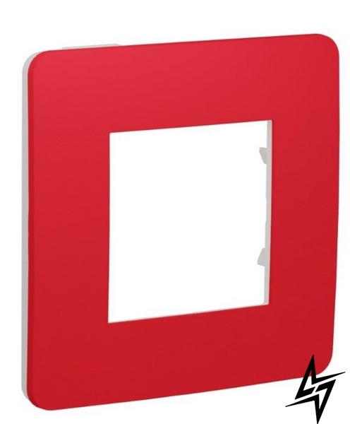 Однопостовая рамка Unica New Studio Color NU280213 красный/белый Schneider Electric фото