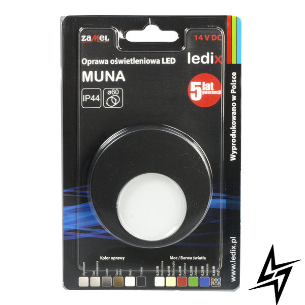 Настінний світильник Ledix Muna 02-211-61 врізний Чорний 5900K 14V LED LED10221161 фото наживо, фото в дизайні інтер'єру
