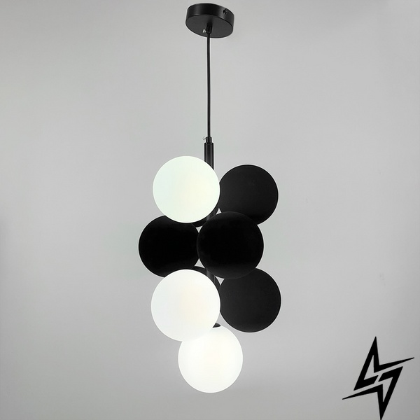 Светильник-реплика HOLLY черные с белыми подвесными шарами LE41237 4xG9 25x25см Черный/Белый S 28G/4 BK+BK+WT фото в живую, фото в дизайне интерьера