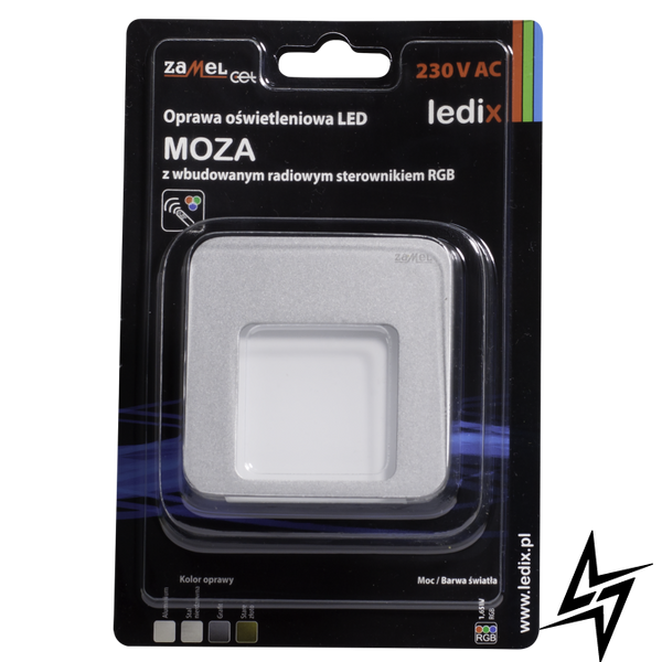 Настенный светильник Ledix Moza 01-225-16 врезной Алюминий RGB с радиоконтроллером RGB ЛЕД LED10122516 фото в живую, фото в дизайне интерьера