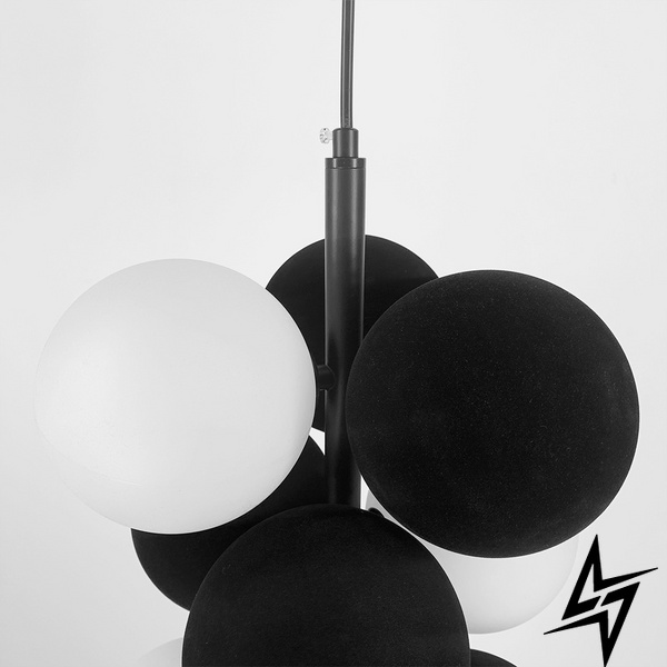 Светильник-реплика HOLLY черные с белыми подвесными шарами LE41237 4xG9 25x25см Черный/Белый S 28G/4 BK+BK+WT фото в живую, фото в дизайне интерьера