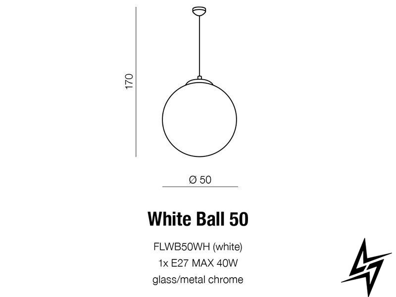 Люстра подвесная Azzardo White Ball 50 AZ1329 16053 фото в живую, фото в дизайне интерьера