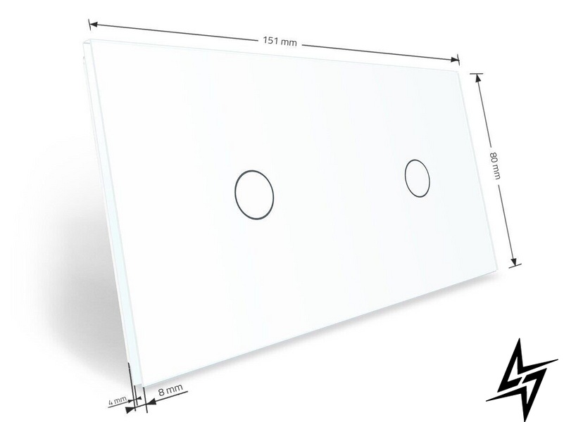 Сенсорная панель для выключателя 2 сенсора (1-1) Livolo белый стекло (C7-C1/C1-11) фото