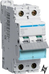 Автоматичний вимикач Hager NBN263 2P 63A B 10kA фото