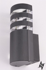 Фонарь уличный настенный L23-37827 Черный 8021/1-bk фото в живую, фото в дизайне экстерьера