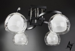 Стельова люстра на 4 лампочки L23-37127 Чорний 51098/4 фото наживо, фото в дизайні інтер'єру