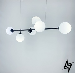 Удлиненный светильник на 6 плафонов LE30887 6xE27 120см Черный/Белый SGJ 7/6 BK фото в живую, фото в дизайне интерьера