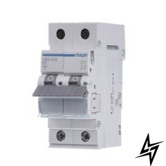 Автоматичний вимикач 2-п 6A B 6kA Hager MBN206 фото